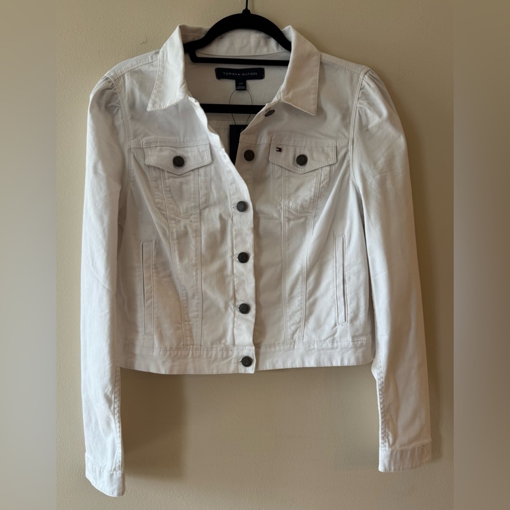 Tommy Hilfiger Women's White Denim Jacket
